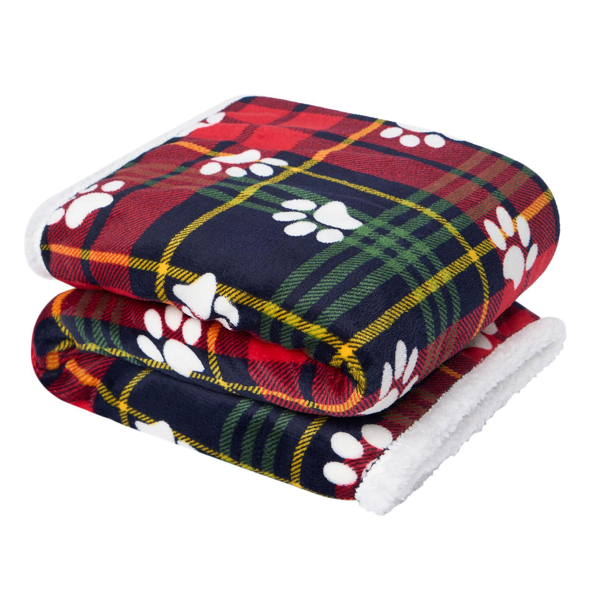 Check Fleece Pet Blanket Throw Over Bed Supersoft Plush Sherpa Warm Chair Sofa