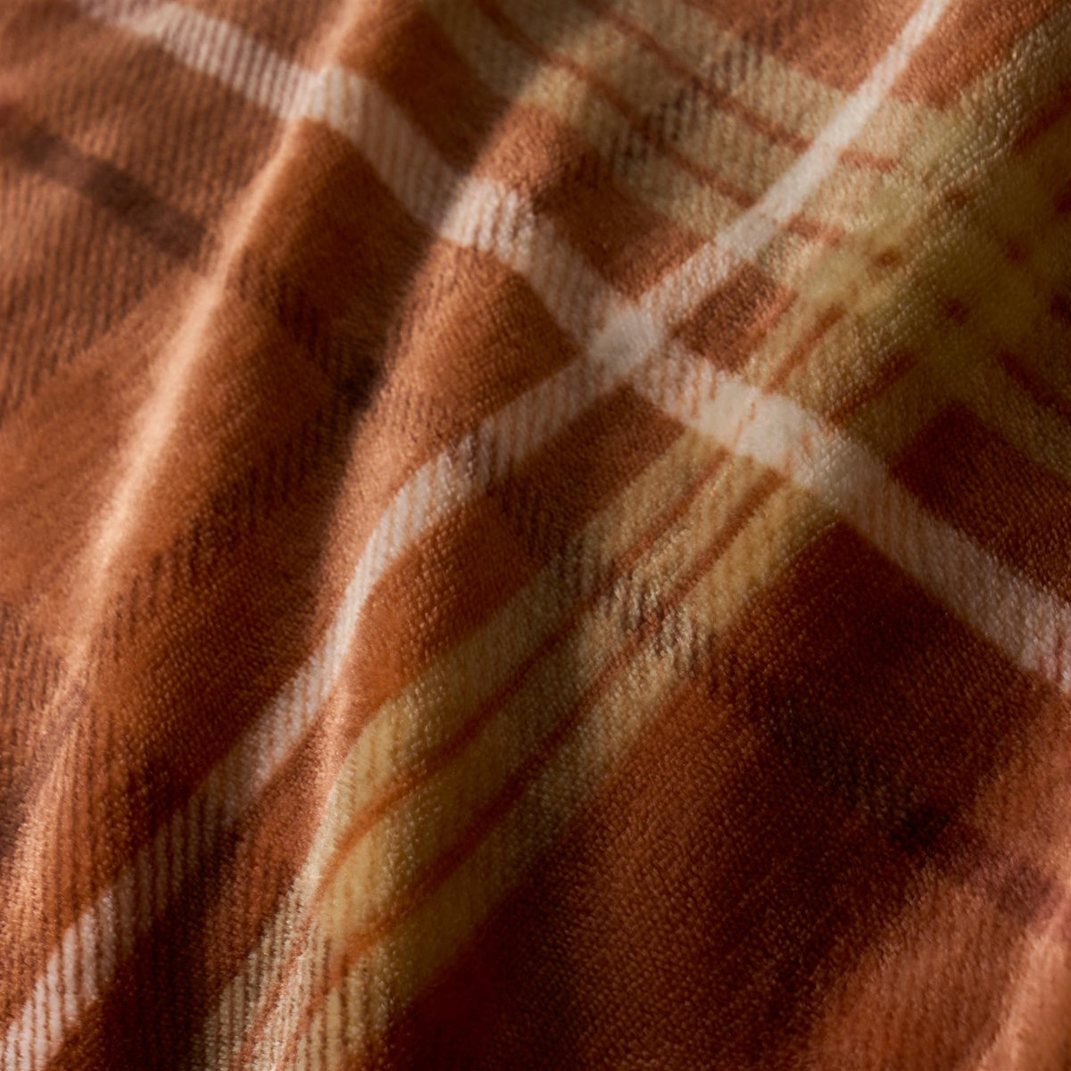 OHS Autumn Check Bedding Set Tartan Sherpa Fleece Duvet Cover with Pillowcase