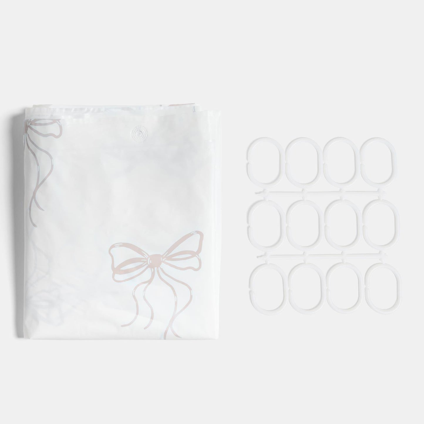 OHS Bows Shower Curtain with 12 Hooks Mould Proof Bathtub Curtains