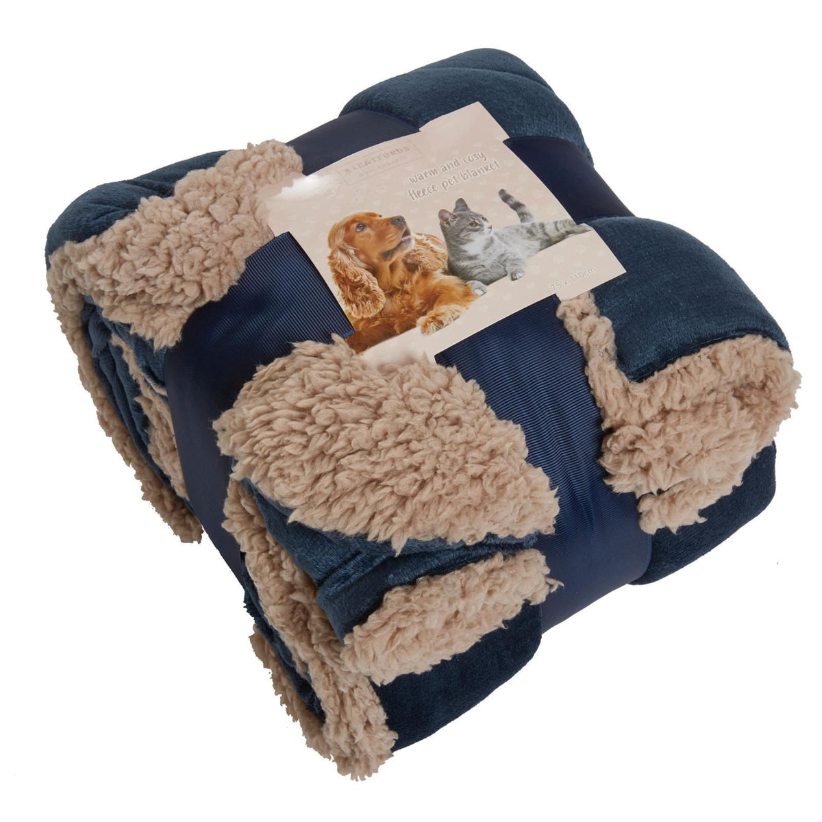 Brentfords Sherpa Pet Animal Blanket Puppy Dog Cat Kitten Kennel Mat Warm Throw