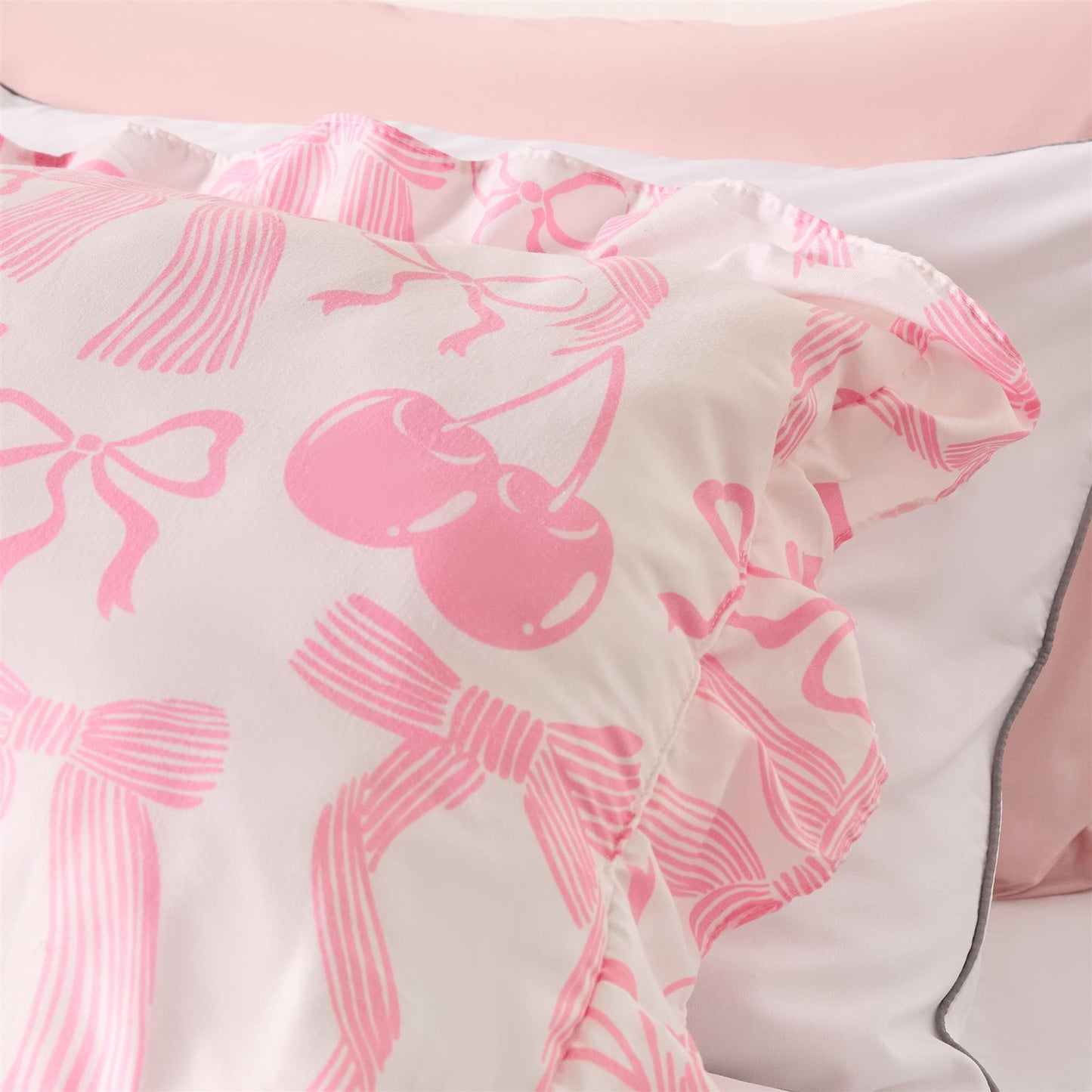 OHS Bows Frill Bolster Pillow Soft Maternity Back Support Filled Cushion