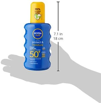 NIVEA SUN Protect & Moisture Sun Spray SPF 50+ (200ml), Moisturising Suncream Spray with SPF 50+, Advanced Sunscreen Providing Immediate, Effective UVA + UVB Protection (Pack of 2)