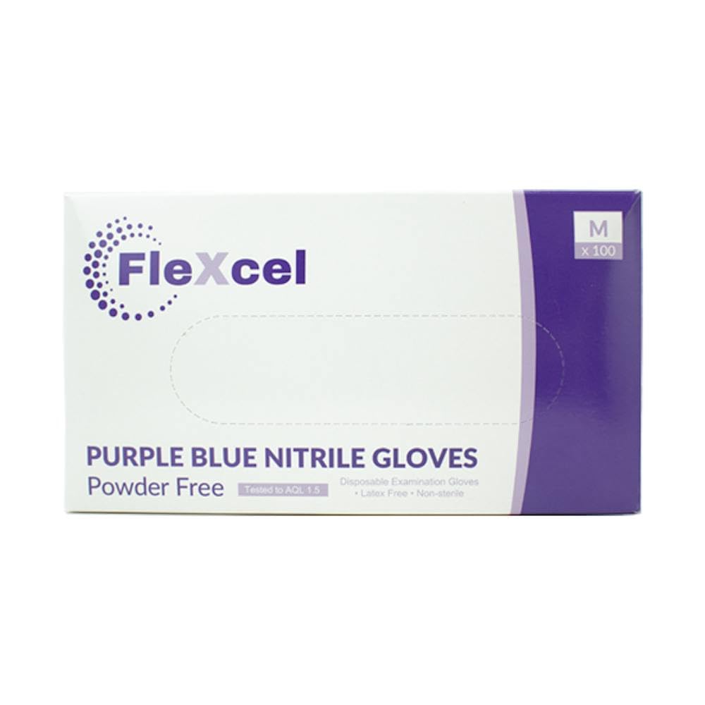 Powder Free Nitrile Gloves - Medical-Grade, Latex-Free, Food Safe (Box of 100)