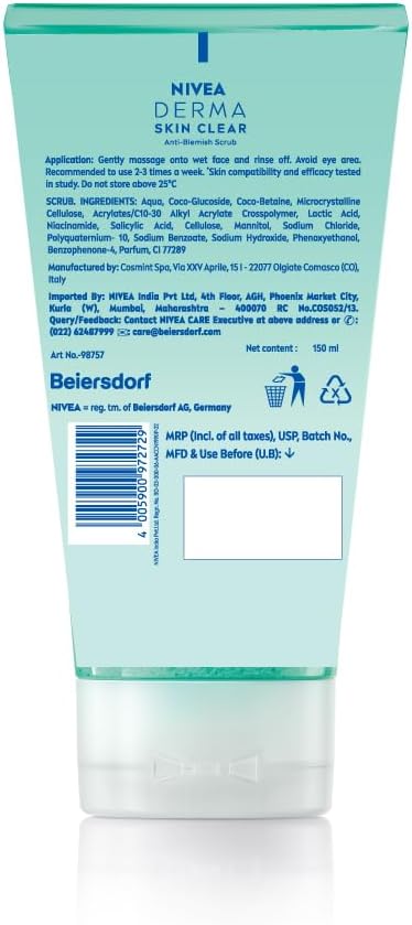 NIVEA Derma Skin Clear Anti-Blemish Scrub, 150 ml