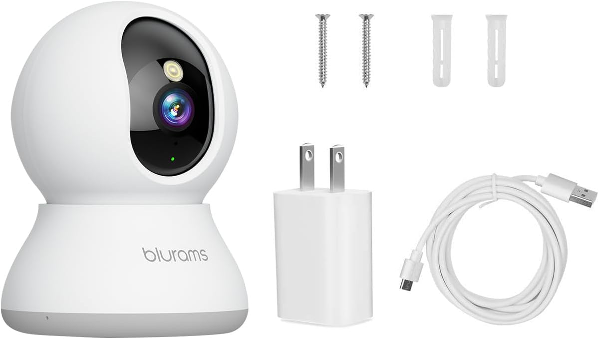 blurams Pet Camera 2K, Indoor Cameras, Dog Camera, 360° Home Security Cameras, Color Night Vision, Motion Tracking, 2-Way Talk, Cloud&SD, APP Control, Compatible with Alexa