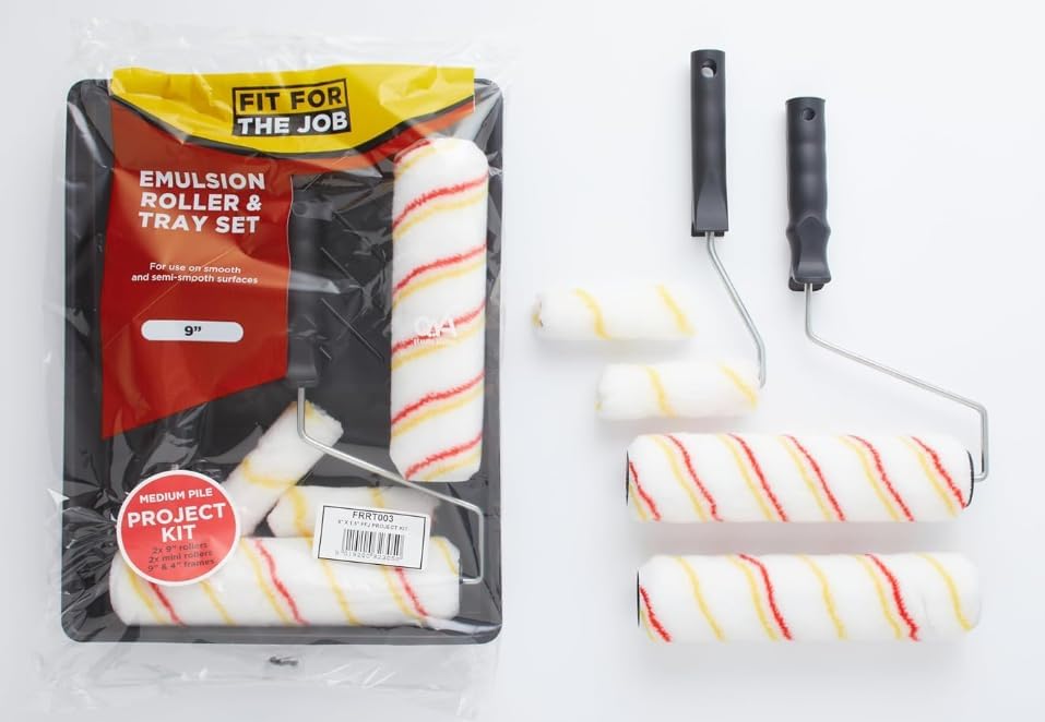 Fit for the job Paint Roller Set 7 piece, Decorating kit with mini Rollers