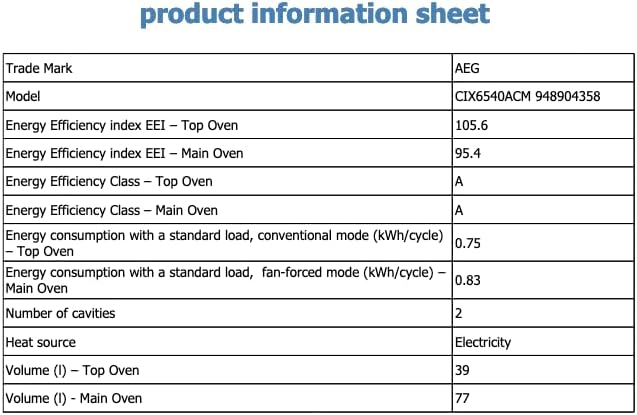 AEG Double Cavity Cooker CIX6540ACM, 77/39 L, Induction Hob