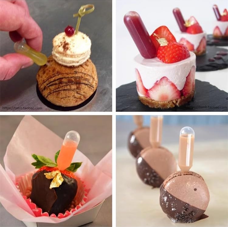 4ML Plastic Dessert Pipette Mini Pipette Cupcake Pipettes 4ml Squeeze Liquid Dropper Injector Transfer Pipette (4ml-40Pcs)
