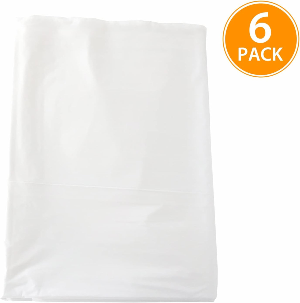 ARVO 6 Pack Extra Large Plastic Dust Sheets for Decorating - 3.6m x 2.75m (12ft x 9ft), Waterproof Polythene for Painting, Furniture, Floor Protection, Packaging May Vary