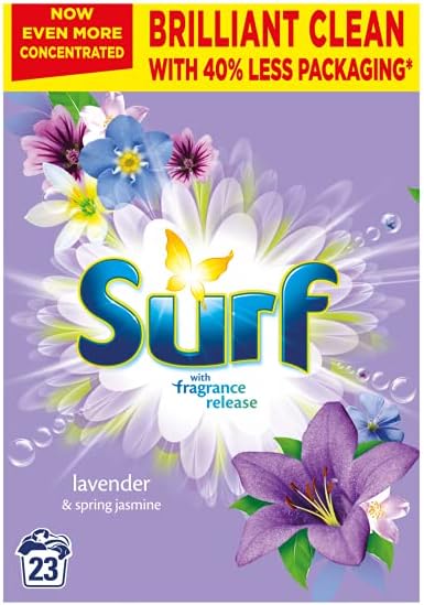 Surf Lavender & Spring Jasmine Washing Powder 1.15kg – 23 Washes, Fresh Floral Scent, Powerful Everyday Laundry Cleaning