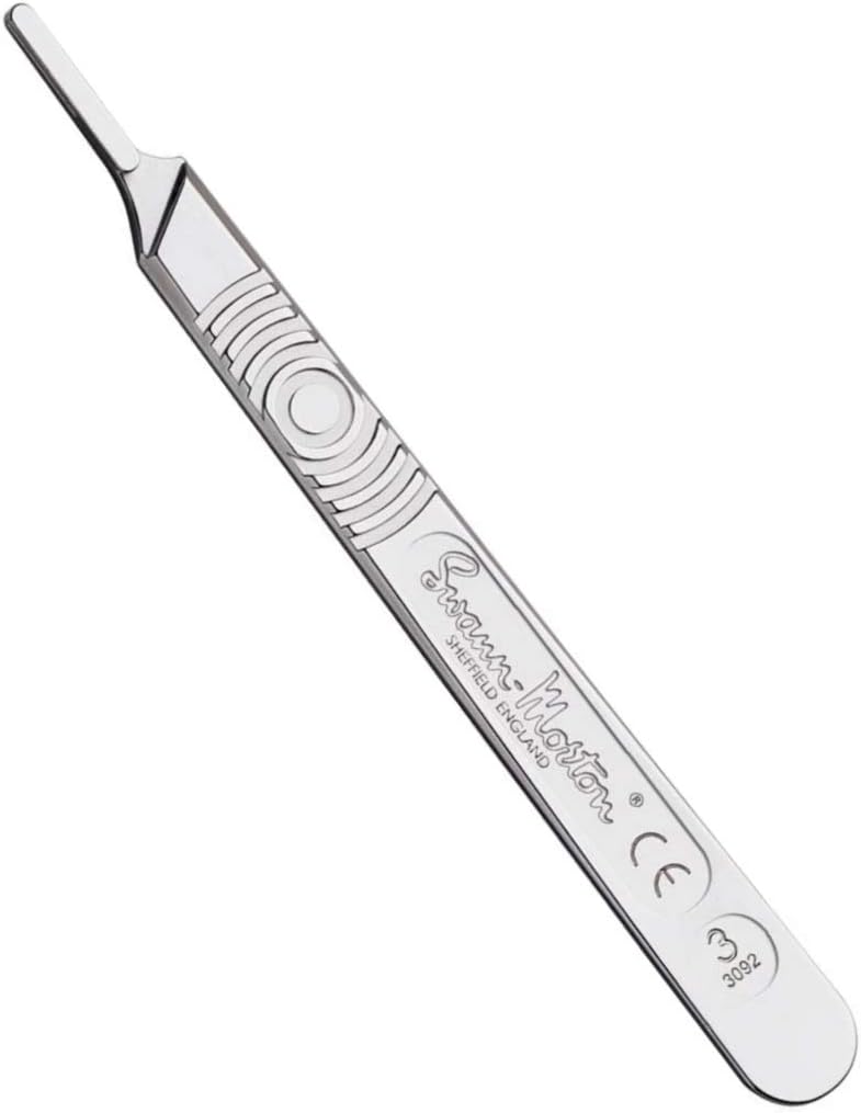 SWANN-MORTON Scalpel Handle No.3, Stainless Steel, UK Made, Silver