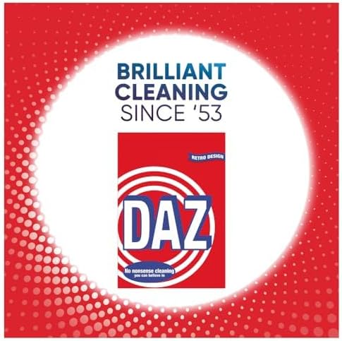 Daz Washing Powder 125 Washes – Family Pack Laundry Detergent for Brilliant Whites & Powerful Stain Removal – Long Lasting, Fresh Scent. 6.25kg
