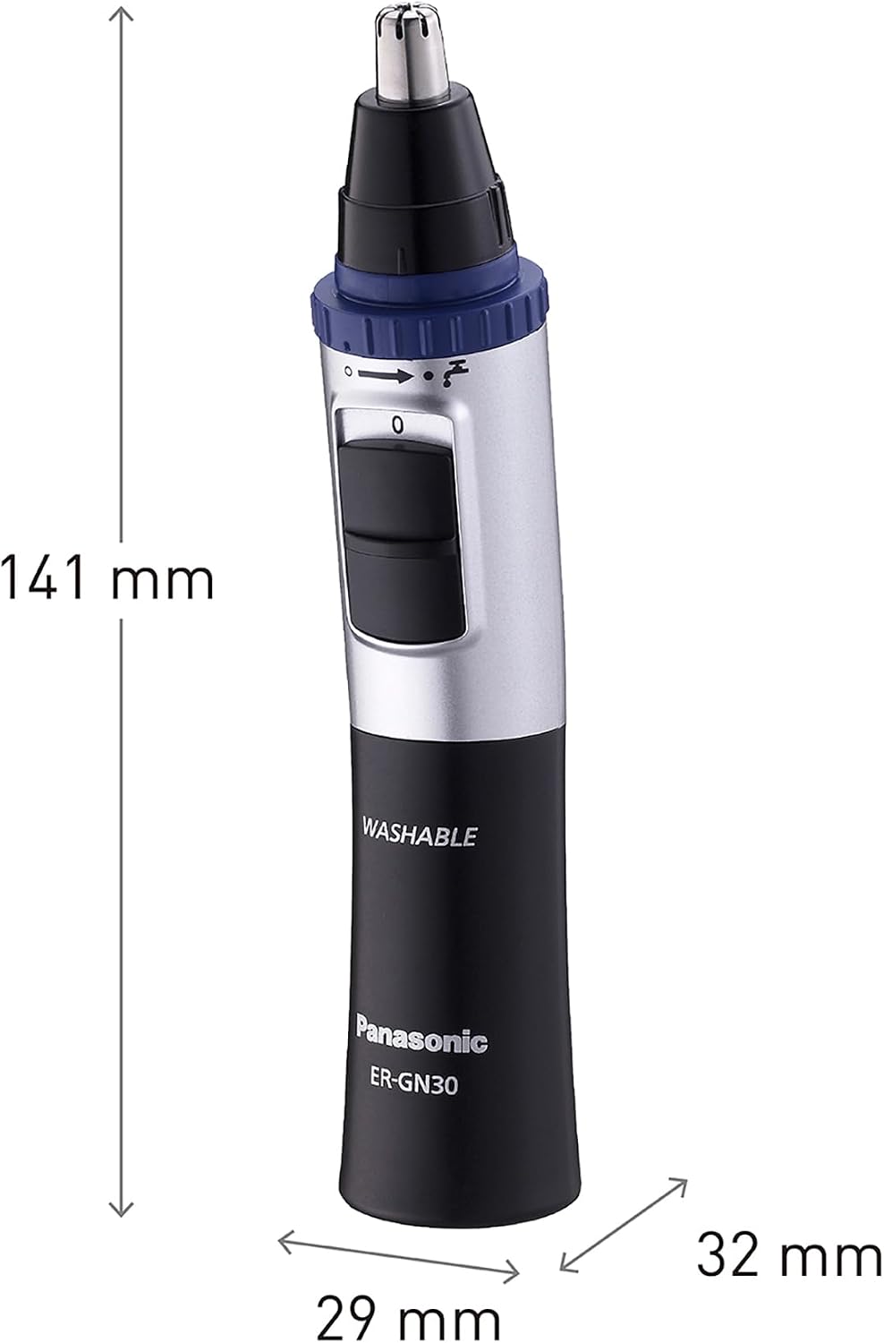 Panasonic ER-GN30-K503 Nose, Ear & Facial Hair Wet and Dry Trimmer with Vortex Cleaning System
