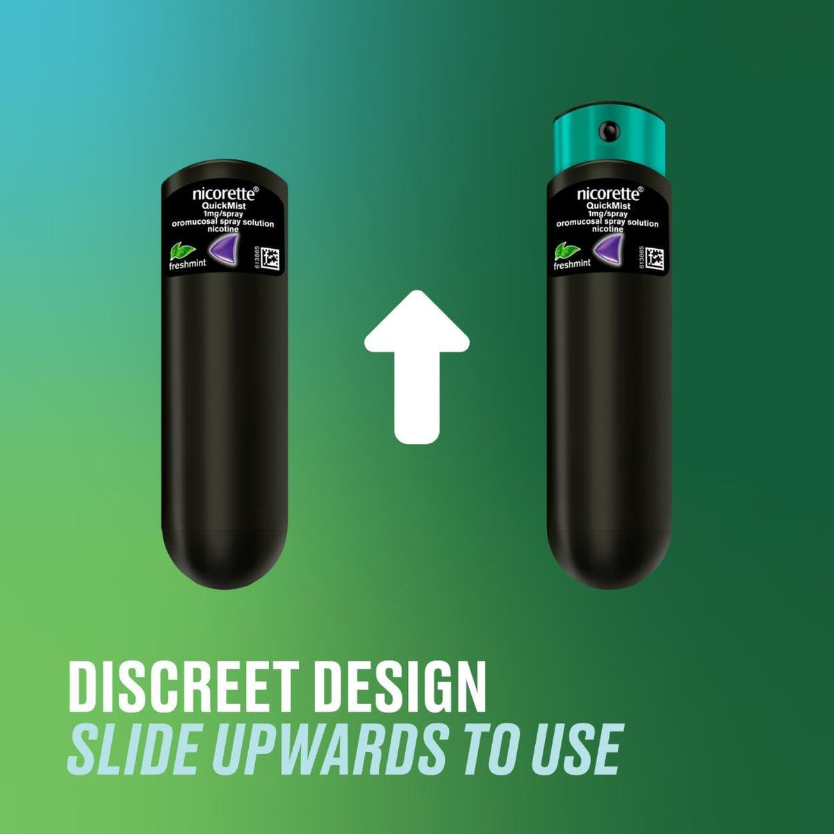 Nicorette Quickmist SmartTrack Mouthspray (2 x 150 sprays), Freshmint, Quit Vaping or Quit Smoking Aid designed to start reducing cravings in 30 Seconds, Smoking or Vaping Cessation Aid