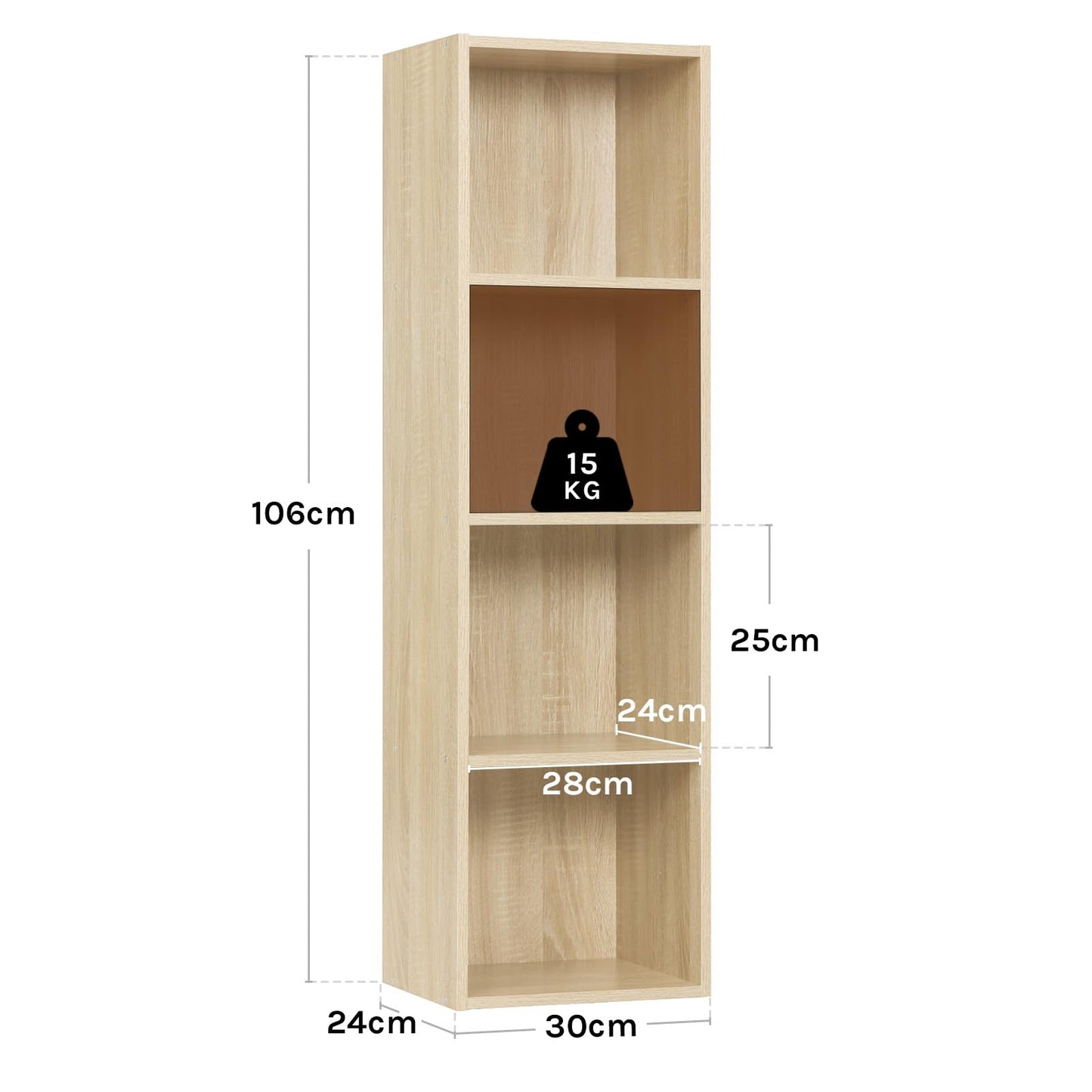 WOLTU Bookcase, White Book Shelf 6 Storage Cubes Unit, Tall Freestanding Bookcases for Living Room,Bedroom
