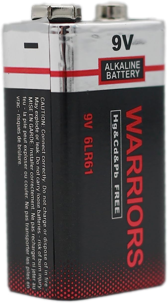 Warriors 4X 9V Alkaline Batteries, 6LR61, Long Lasting Power