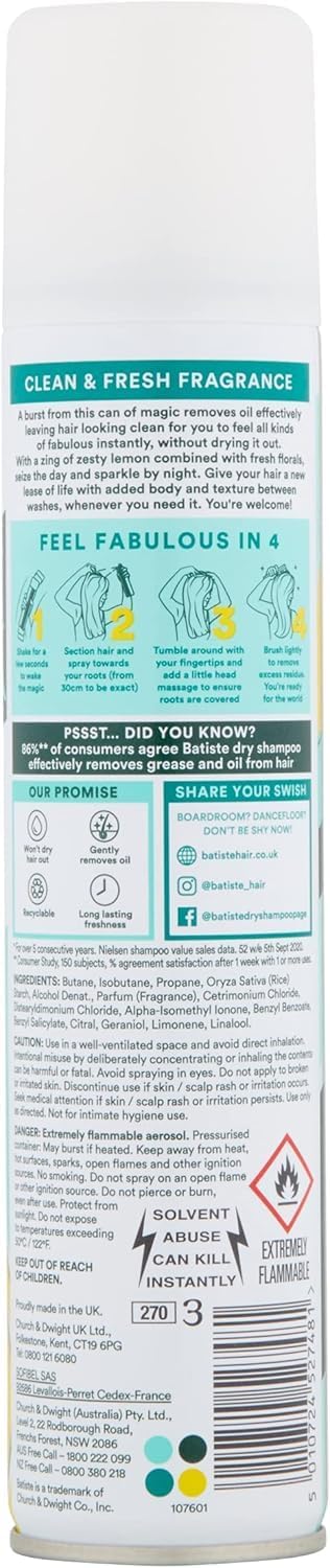 Batiste Dry Shampoo Clean & Classic, 200ml