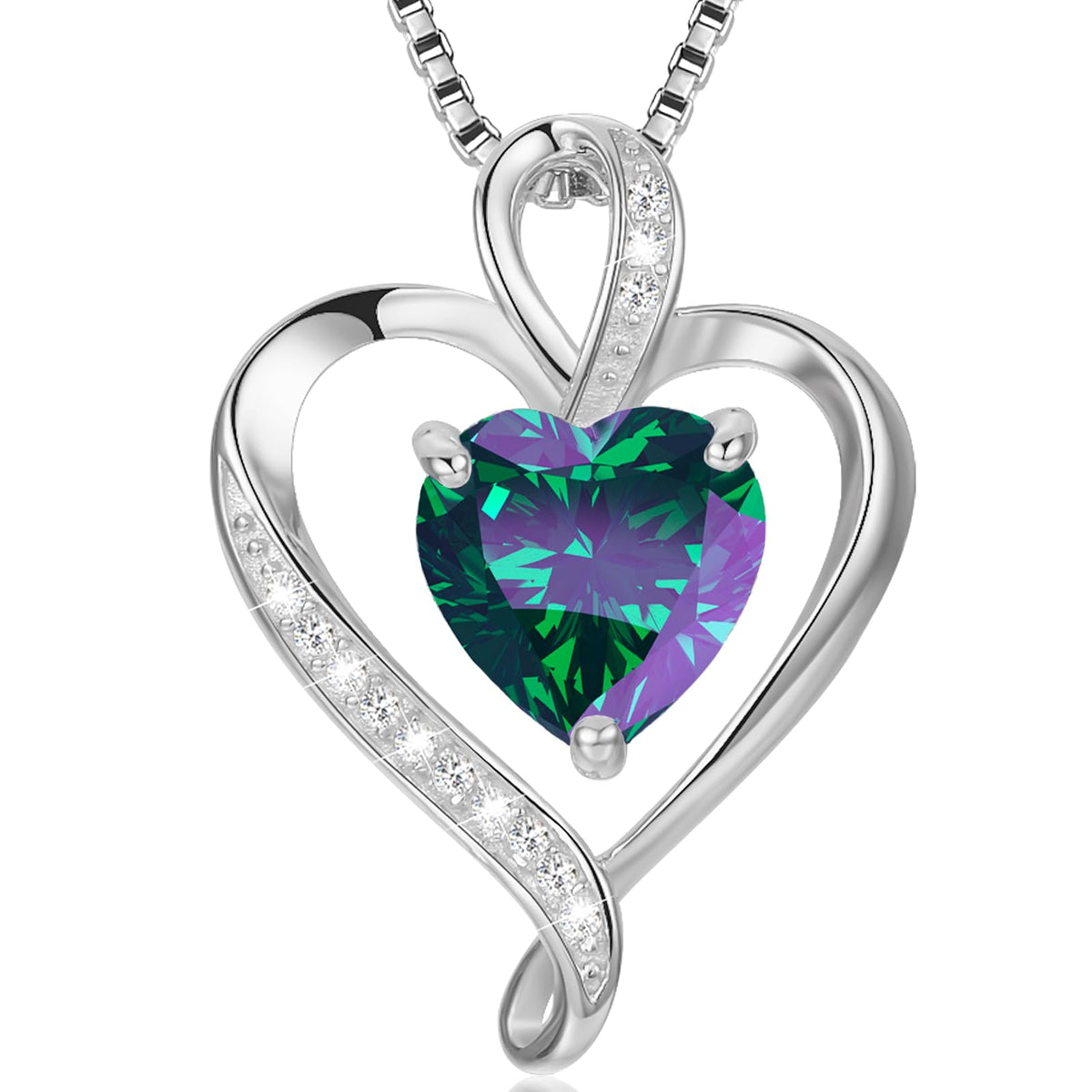 LAVUMO Heart Necklace for Women 925 Sterling Silver Love Pendant Jewellery