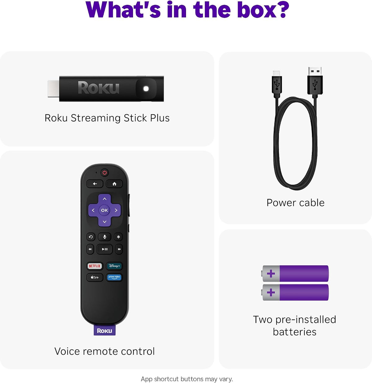 Roku® Streaming Stick™ Plus 2025 – 4K and HDR Roku Streaming Device for TV with Voice Remote – Free and live TV