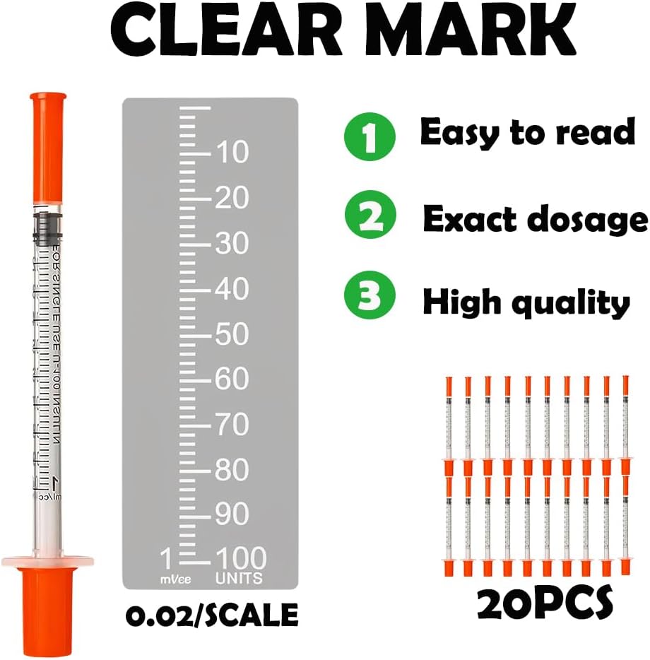 20Pcs 1ml 31G 6mm Individually Wrapped Plastic Dispensing & Measuring Tools