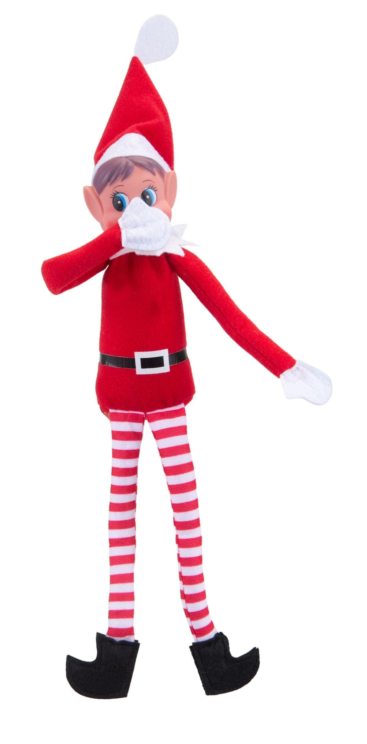 Elves Behavin' Badly Charming Red Long Leg Soft Body Vinylface Girl Elf with Hat - 30 cm (1 Pc.) - Premium Quality Plush Toy - Perfect For Holiday Decor & Gift-giving