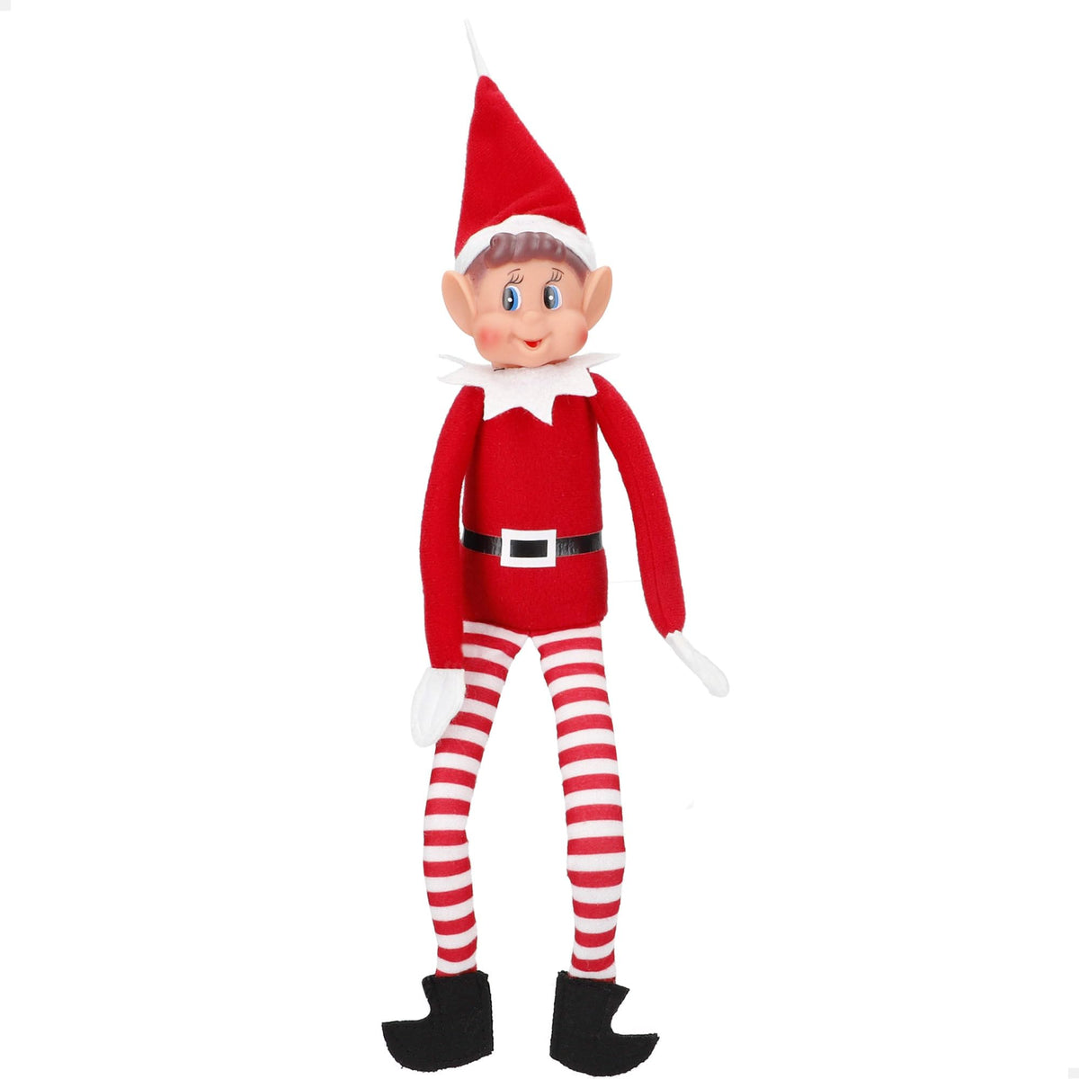 Elves Behavin' Badly Charming Red Long Leg Soft Body Vinylface Girl Elf with Hat - 30 cm (1 Pc.) - Premium Quality Plush Toy - Perfect For Holiday Decor & Gift-giving