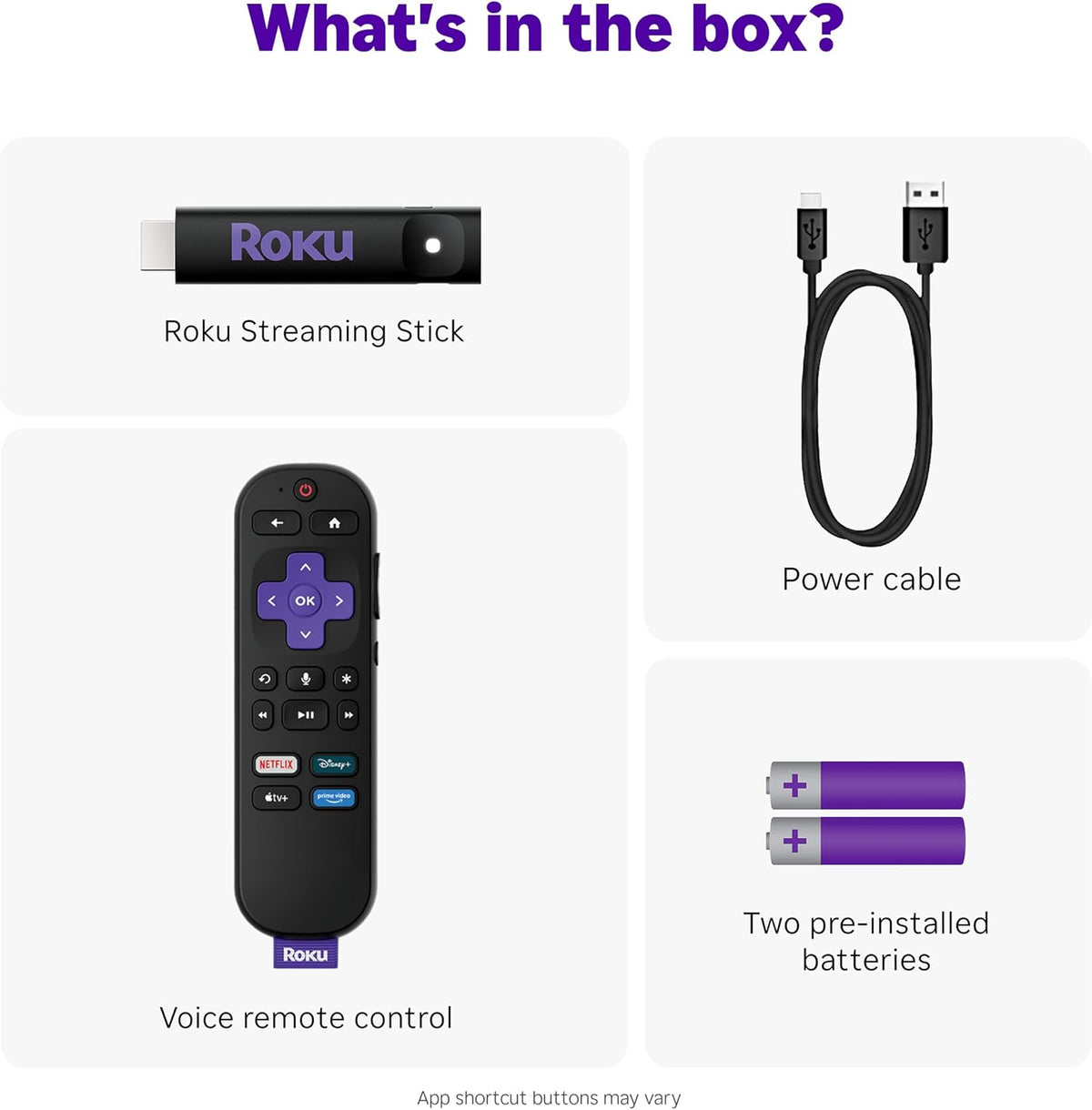 Roku® Streaming Stick™ 2025 – HD Roku Streaming Device for TV with Voice Remote – Free and Live TV