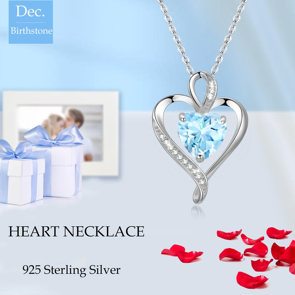 LAVUMO Heart Necklace for Women 925 Sterling Silver Love Pendant Jewellery