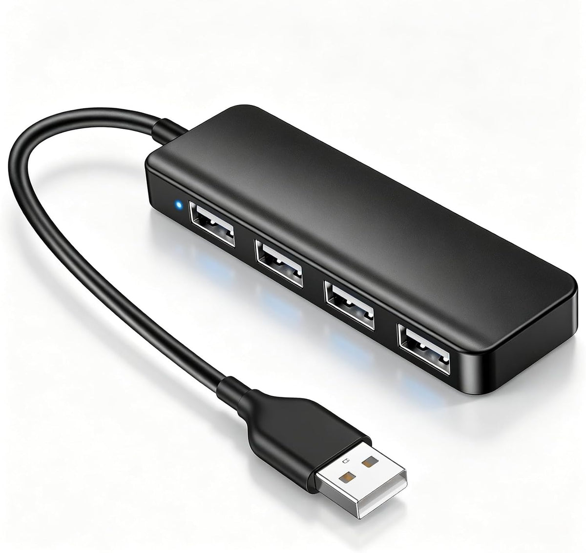 USB Expander Hub Splitter 4 Ports Adapter Dock Cord Ultra-Slim,Multi USB Cable Lead for PC,Laptop,NoteBook,MacBook,Desktop,ChromeBook,Surface Pro,Flash Drives,Mobile HDD Under £4