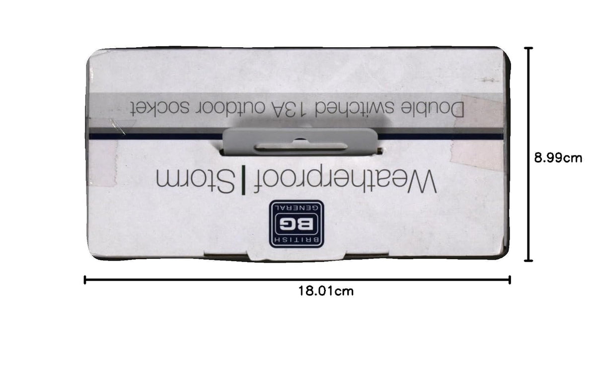 BG Electrical Outdoor Double Switched Power Wall Plug Socket, Weatherproof, Nexus Storm, Grey, 13A, IP66 Rated, WP22
