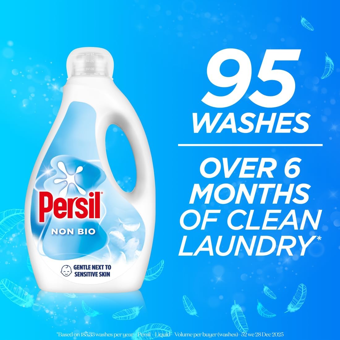 Persil Non Bio Laundry Washing Liquid Detergent 95 washes (2.565 L)