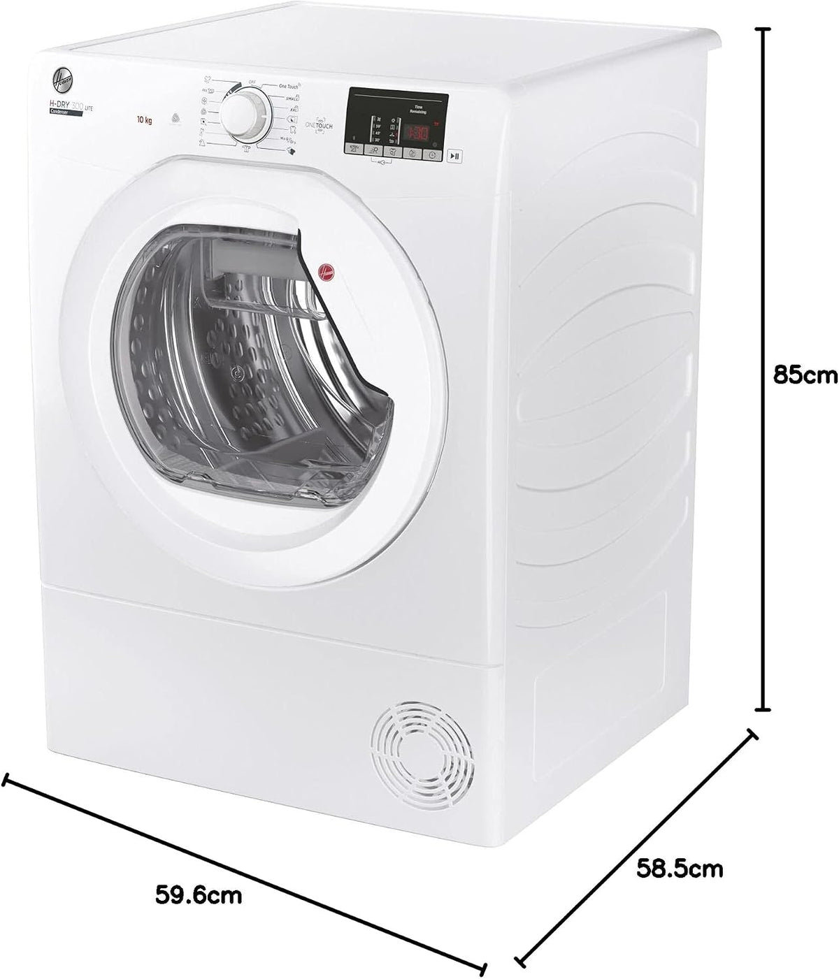 Hoover HLEC10DE H-Dry 300, 10kg, Condenser Tumble Dryer, Aquavision, White, Sensor Dry, NFC