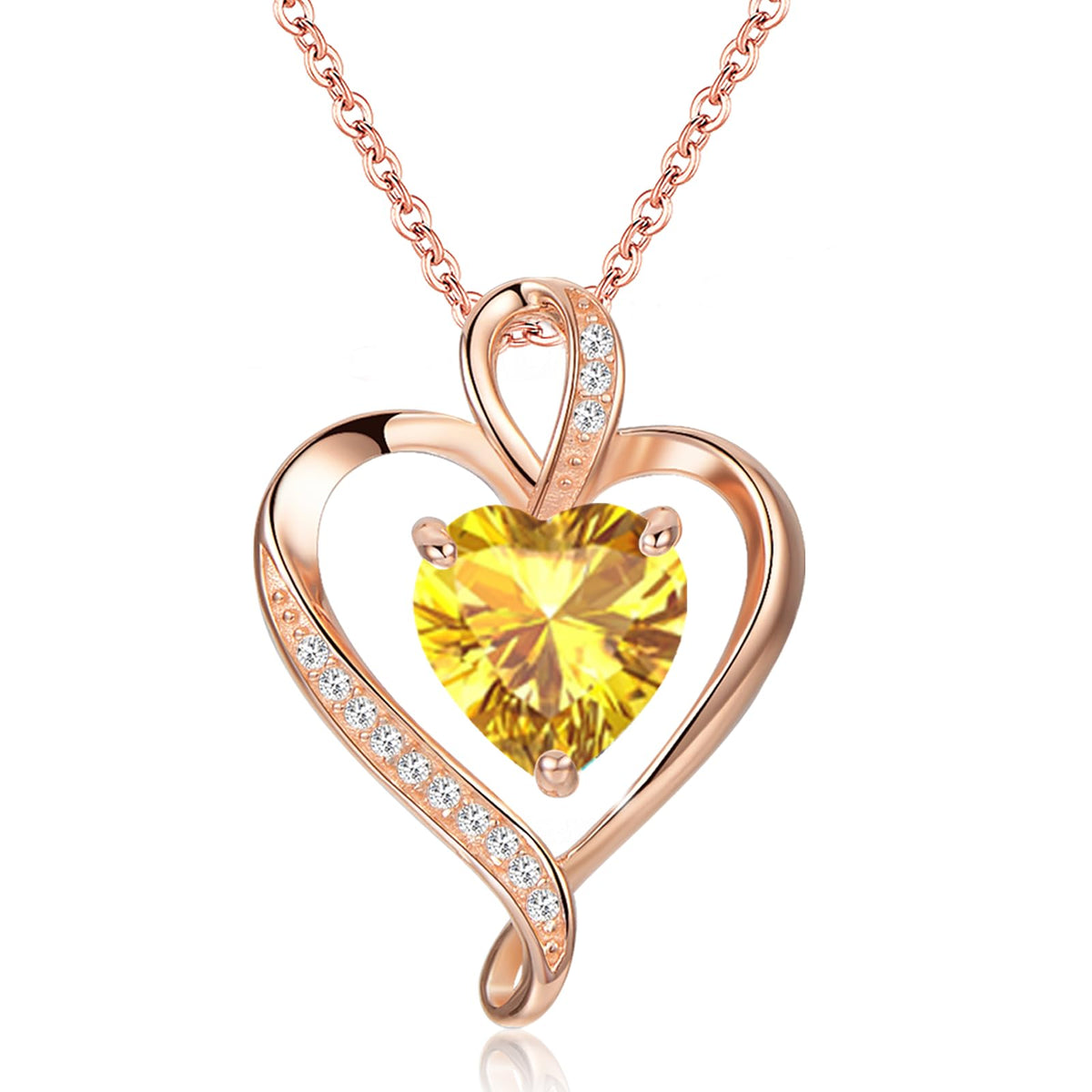 LAVUMO Heart Necklace for Women 925 Sterling Silver Love Pendant Jewellery