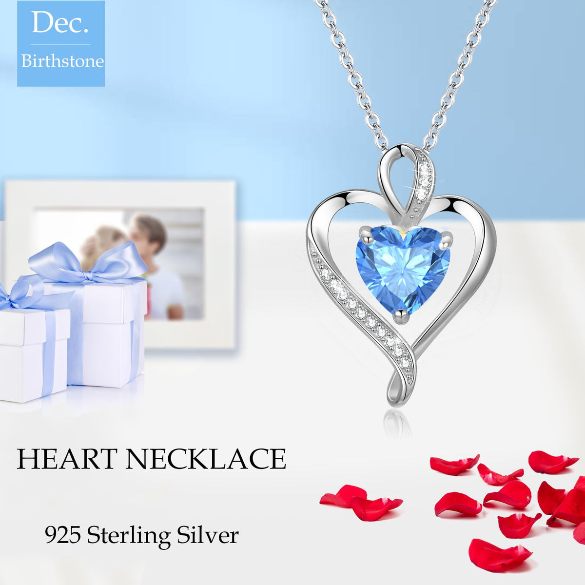 LAVUMO Heart Necklace for Women 925 Sterling Silver Love Pendant Jewellery