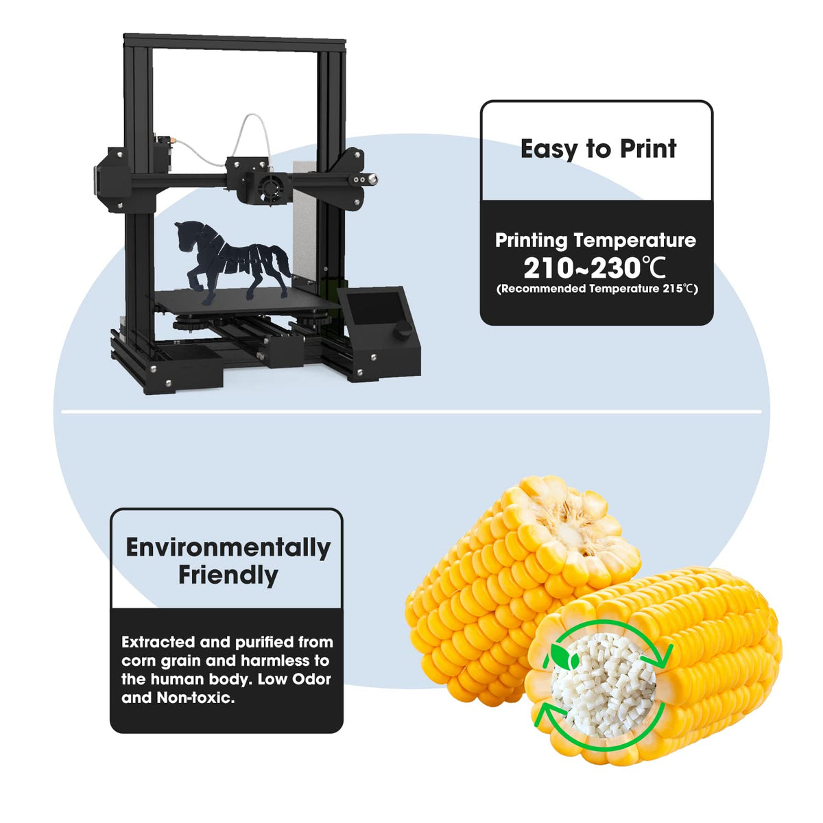 3DHoJor PLA+ PLA Plus Filament 1.75mm 1kg(2.2lbs) for 3D Printers,Yellow