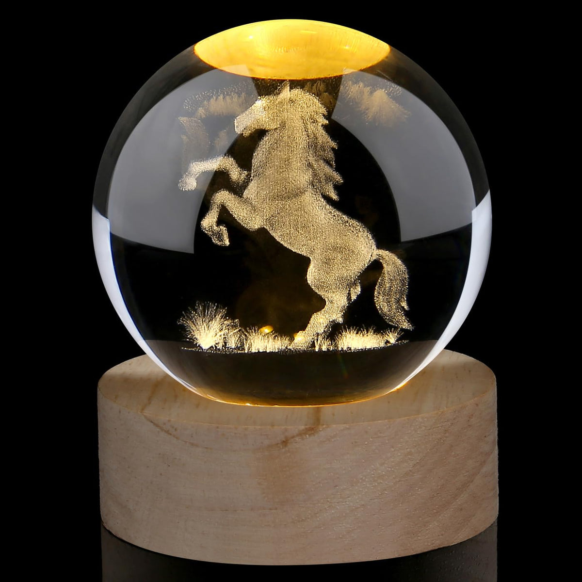 Glass Christmas Reindeer 3D Crystal Ball Christmas Ornaments