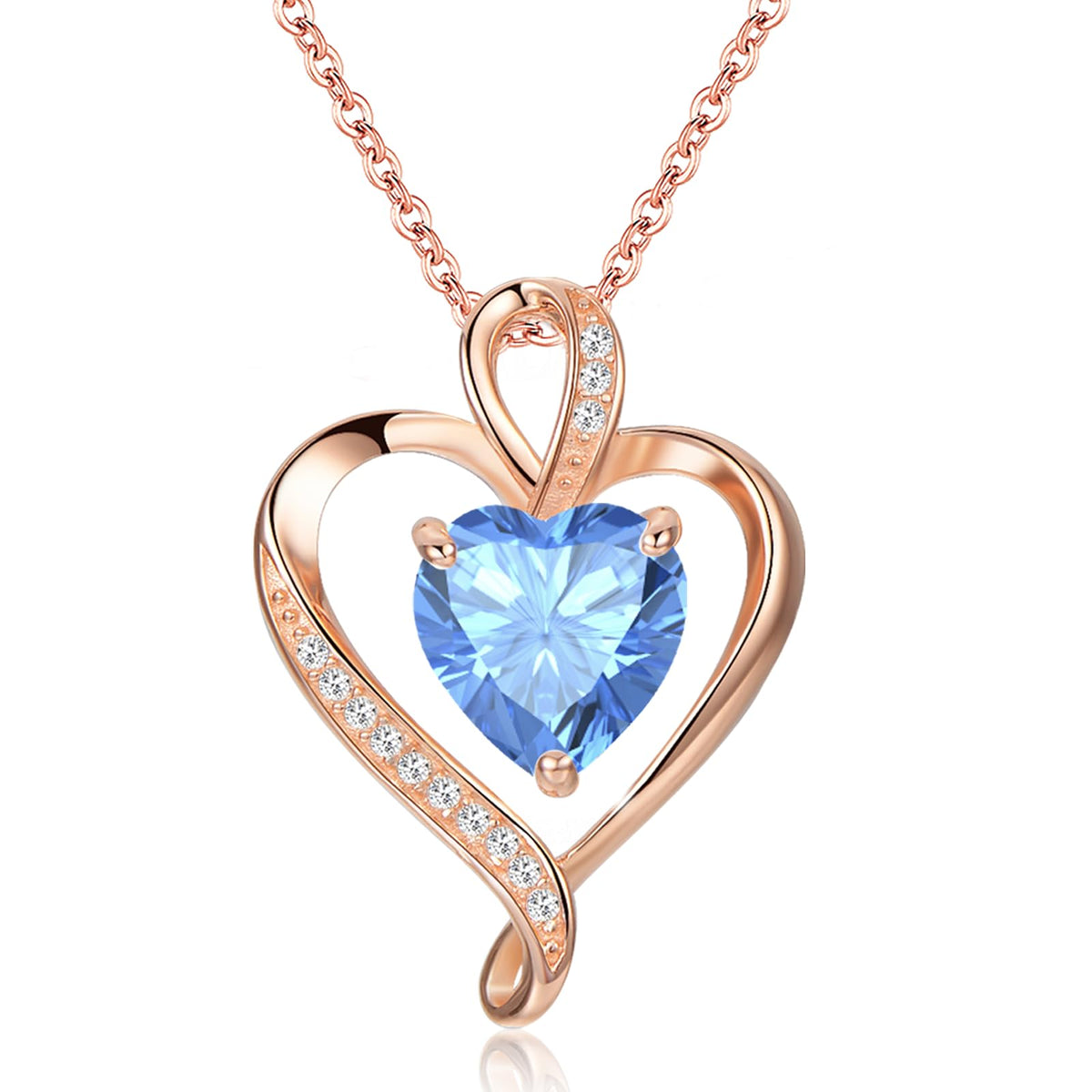LAVUMO Heart Necklace for Women 925 Sterling Silver Love Pendant Jewellery