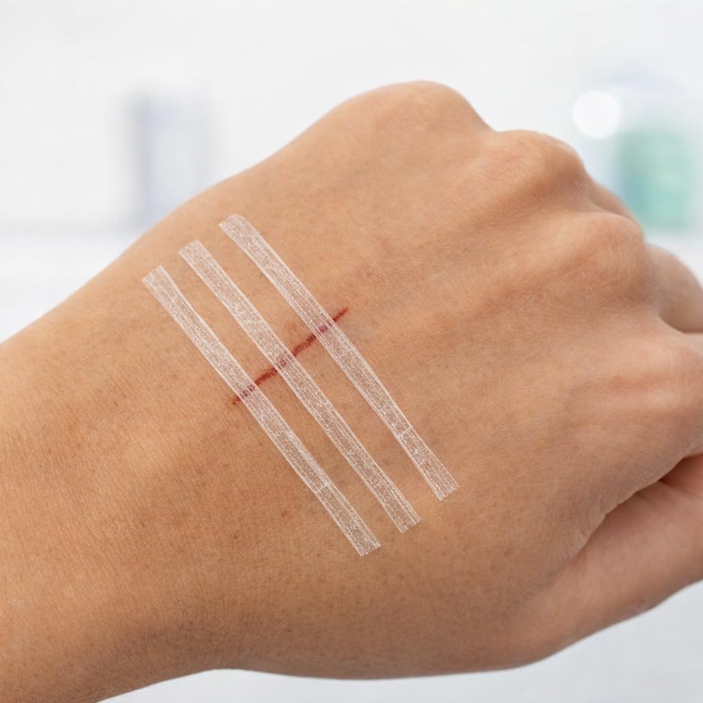 Safe & Sound Skin Closure Strips 10 Pack – Sterile Wound Closure Strips, Waterproof Adhesive Steri Strips for Minor Cuts, 3mm x 75mm