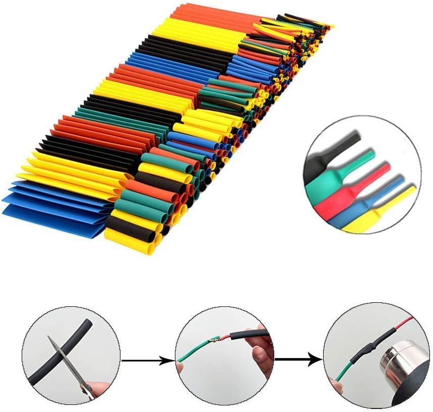 164 Pcs Heat Shrink Tubing kit, Electric Insulation Heat Shrink Wrap Cable Sleeve,5 Colors in 8 Sizes (164 pcs)