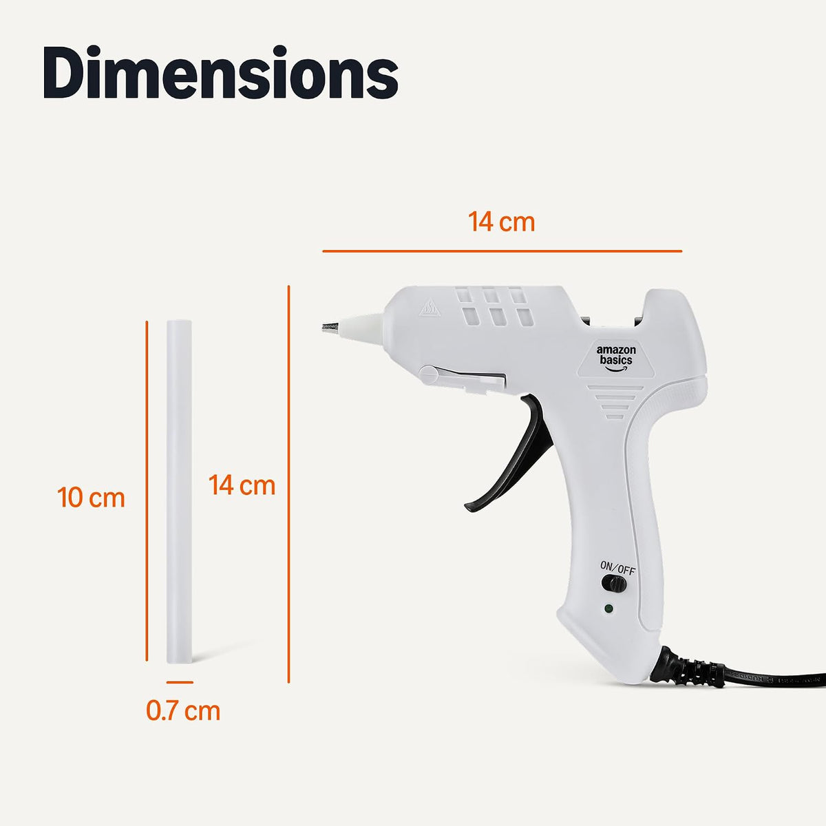 Amazon Basics Hot Glue Gun Kit with 30 Glue Sticks, 20w