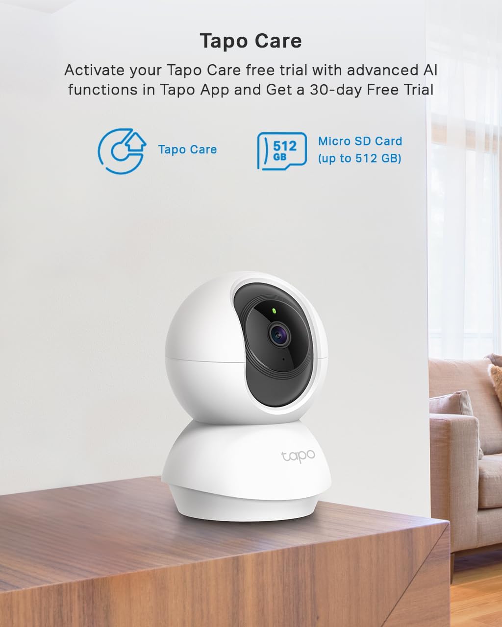 Tapo C210 2K 3MP Pan/Tilt Indoor Security Camera Pet Camera House Security