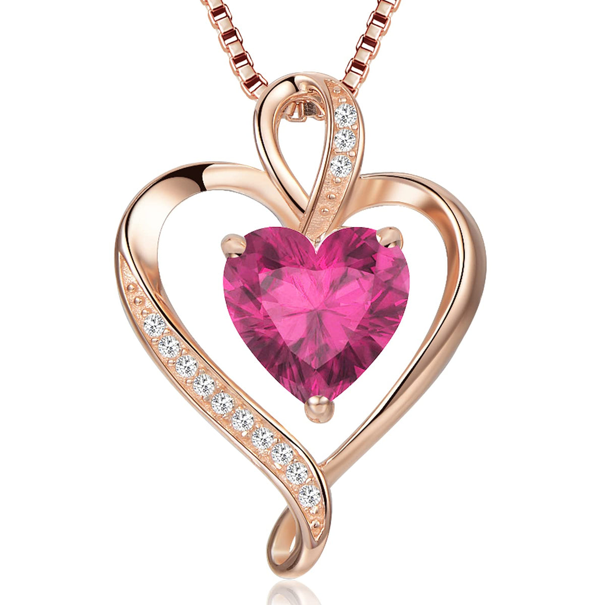LAVUMO Heart Necklace for Women 925 Sterling Silver Love Pendant Jewellery