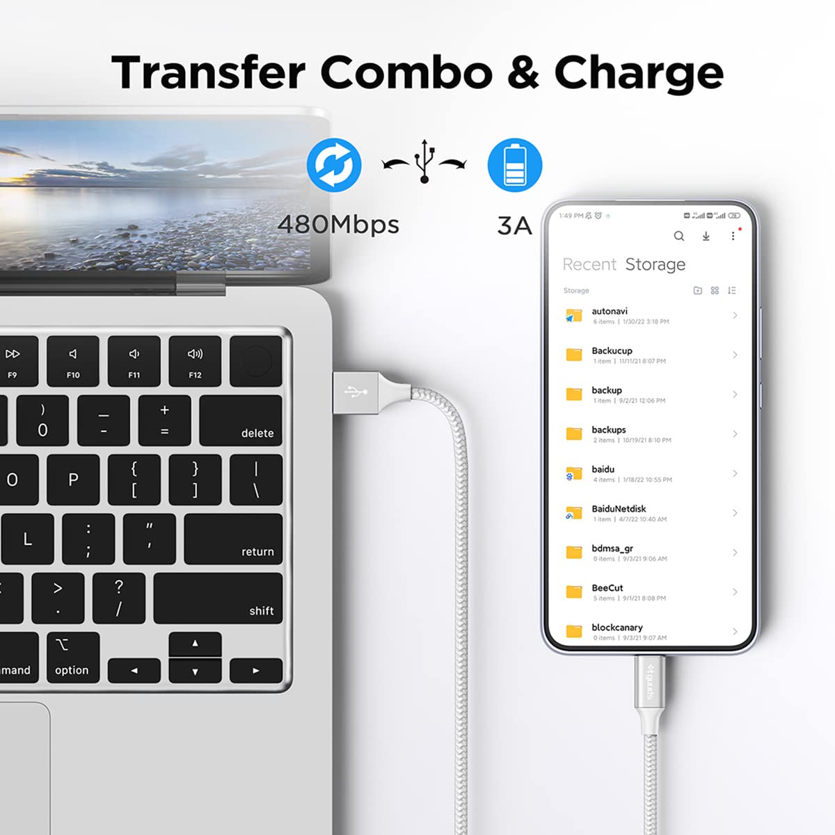 etguuds Extra-Long USB C Charger Cable 3M, USB A to USB C Cable