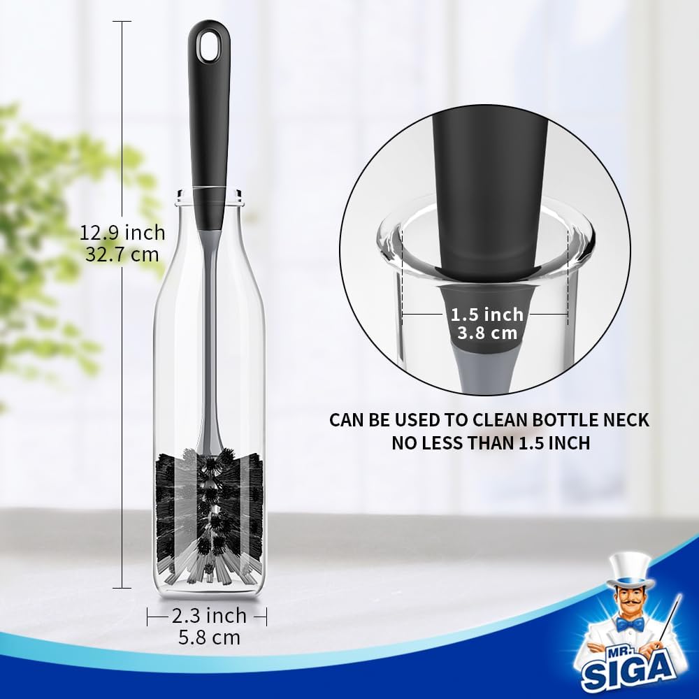 MR.SIGA Long Handle Bottle Brush, Non-Scratch Water Bottle Brush Cleaner