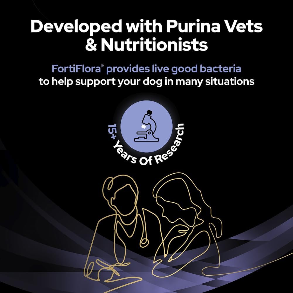 PURINA PRO Plan FortiFlora Probiotic Food Supplement for Dogs 30 x 1g Sachets | Enhances the Levels of Live Beneficial Bacteria