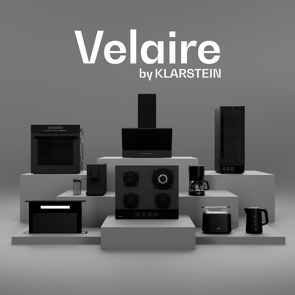 Klarstein Velaire Induction Hob 90 cm – 5 Zone Cooktop 7200W, Touch Slider, 9 Power Levels, 2 Flex Zones, Residual Heat Indicator