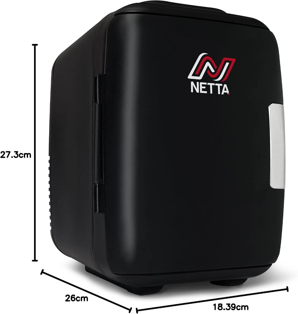 NETTA 5L Mini Fridge - Portable Small Fridge for Drinks, Snacks, Skincare - For Bedroom, Student Dormitory, Office With Cooling And Warming Function - AC/DC Portable – White