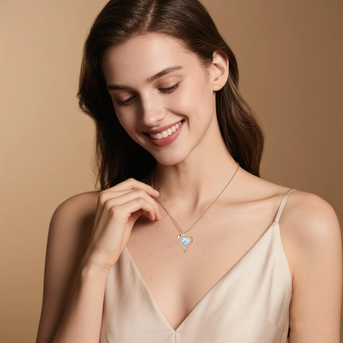LAVUMO Heart Necklace for Women 925 Sterling Silver Love Pendant Jewellery