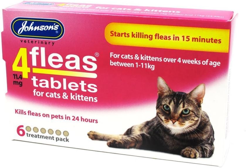 Johnsons 4Fleas Tablets for Cats and Kittens, 6 Treatment Pack, 14D083