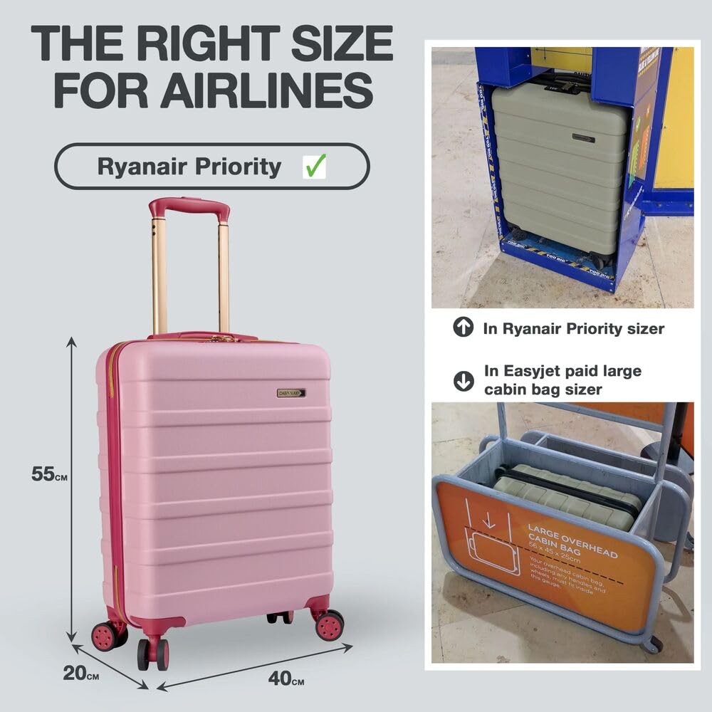 Cabin Max Cabin Suitcase Large for Ryanair, Easyjet 55x40x20 Hand Luggage